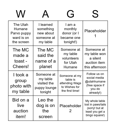 BINGO TEST 2 Bingo Card