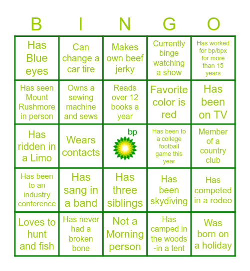 BPX Backyard BQQ Bingo Questionnaire Bingo Card