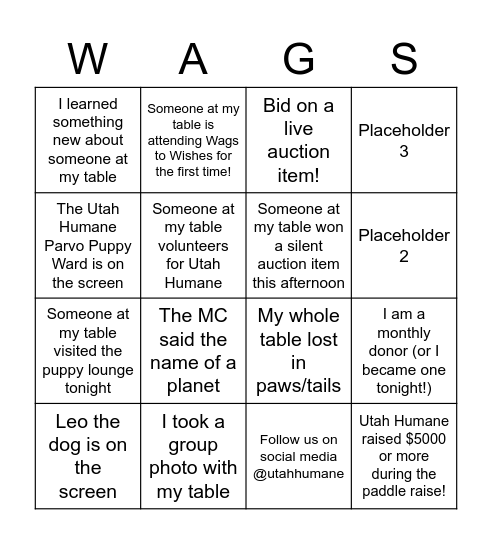 BINGO Test 3 Bingo Card