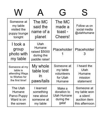 BINGO Test 4 Bingo Card