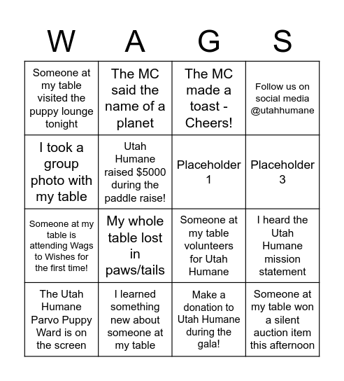 BINGO Test 4 Bingo Card