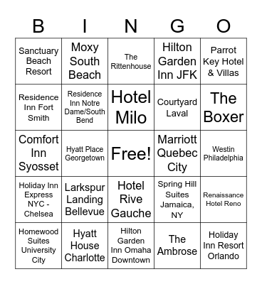 HHM Bingo 2 Bingo Card