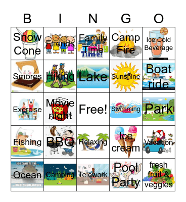 Summer Time Bingo Card