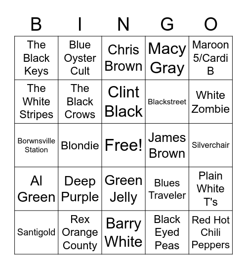 Colors Bingo Card