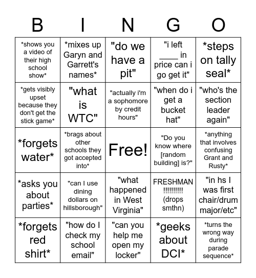 FRESH MEAT BINGO Card