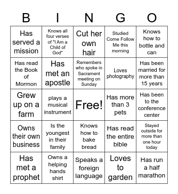 RS Bingo Card