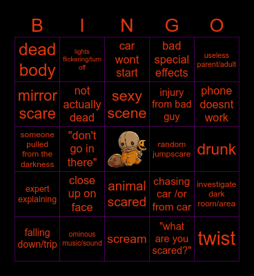Horror movie cliches Bingo Card