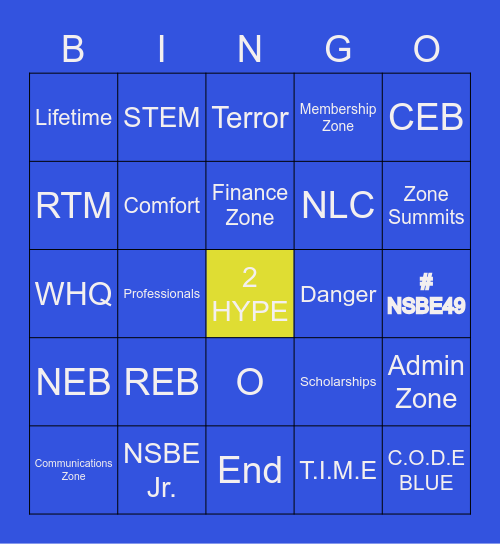 Region II NSBE Bingo Card