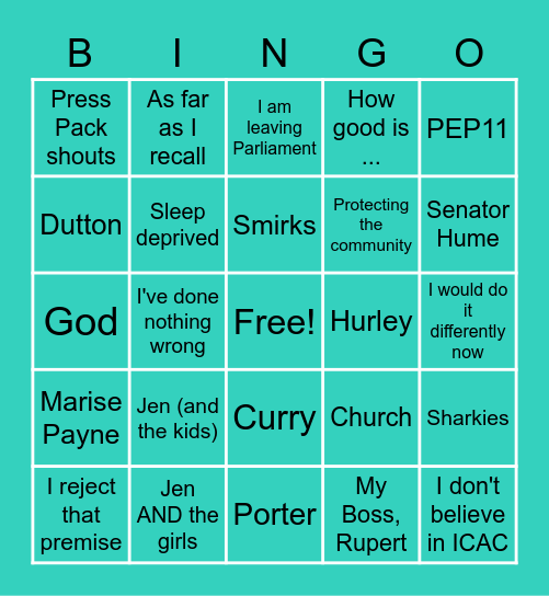 SCOMO BINGO (Last game b4 ICAC) Bingo Card