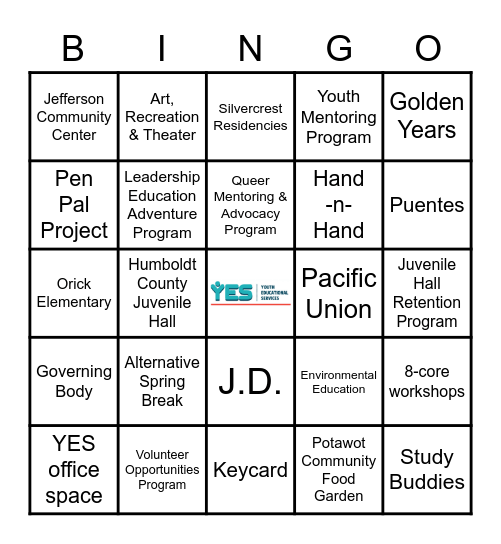 Program Memorization Bingo Card