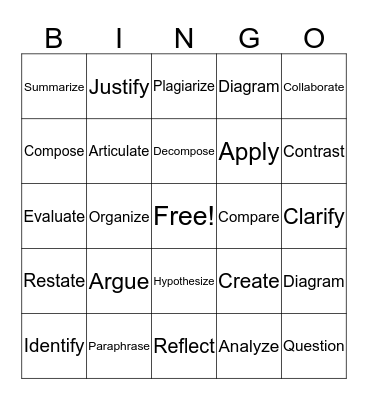 Vocabulary Bingo Card