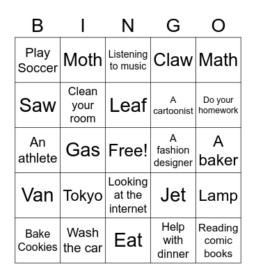 C4 Lesson 18 Bingo Card