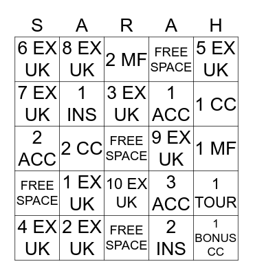 ATTACHMENT BINGO!! Bingo Card