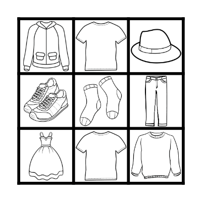 Jardín: Clothes Bingo Card