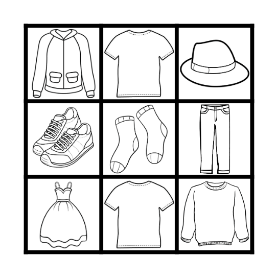 Jardín: Clothes Bingo Card