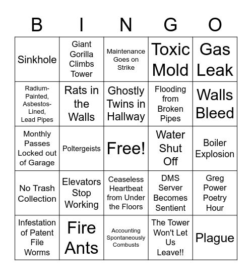 Carew Tower Bingo Card