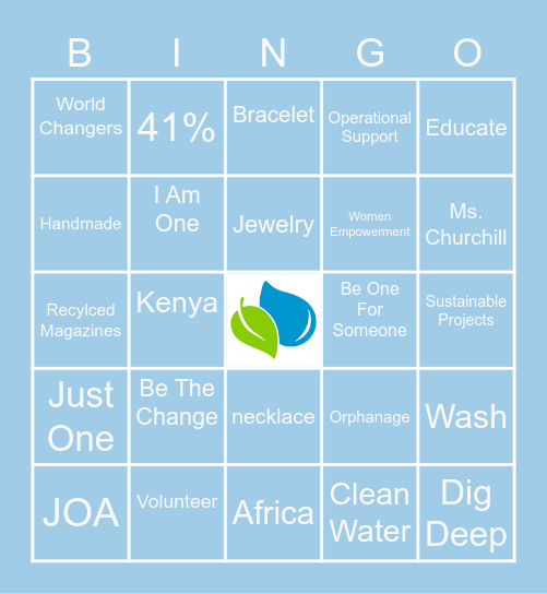 Just One Africa Bingo Card