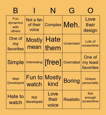 Bingo Card
