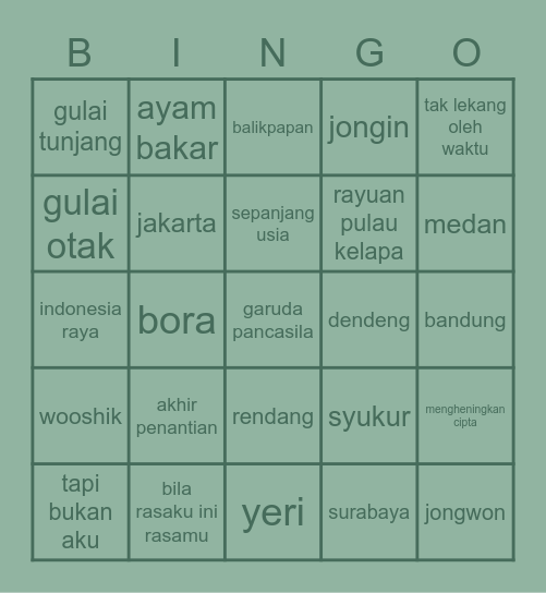 ✨ bora ✨ Bingo Card