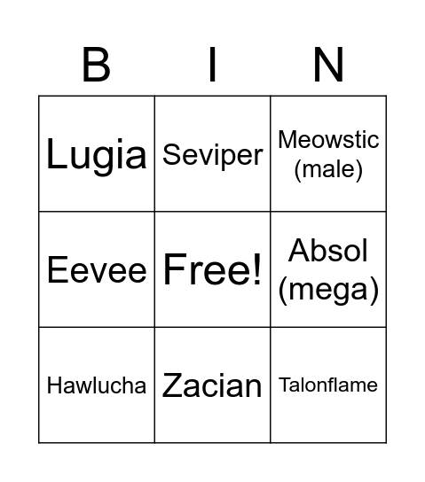 pokemon hunt! Bingo Card