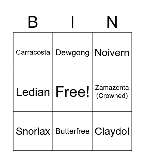 pokemon hunt! Bingo Card