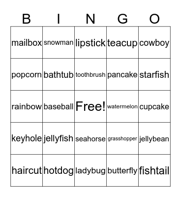 compound Bingo Card