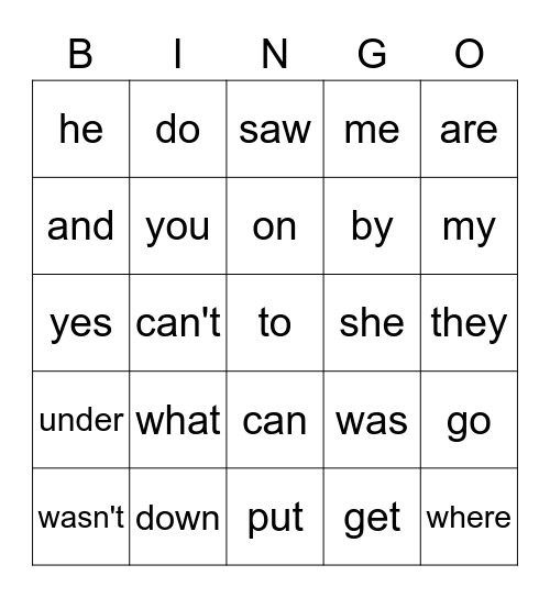 Beginning SIPPS 1-30 Bingo Card