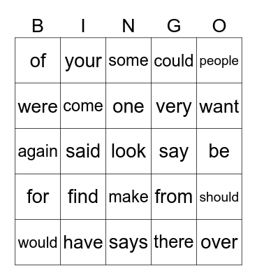 Beginning SIPPS 31-46 Bingo Card