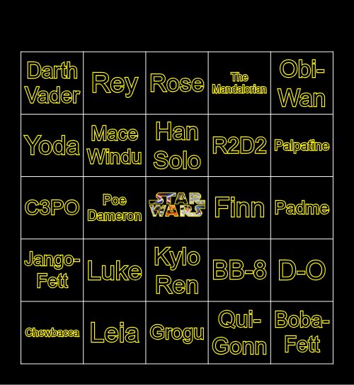 STAR WARS Bingo Card