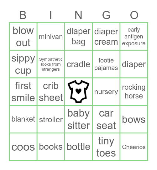 Baby Bingo! Bingo Card