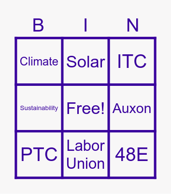 Bring Your Bingo Energy! Bingo Card