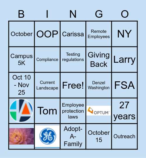 Benefits CoE BINGO! Bingo Card