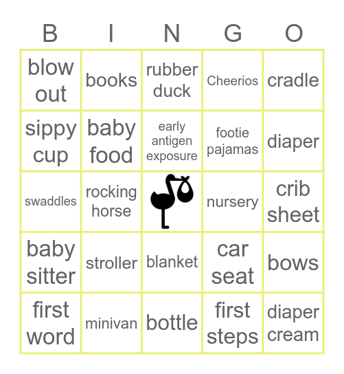 Baby Bingo! Bingo Card