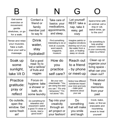 WELLNESS BINGO Card