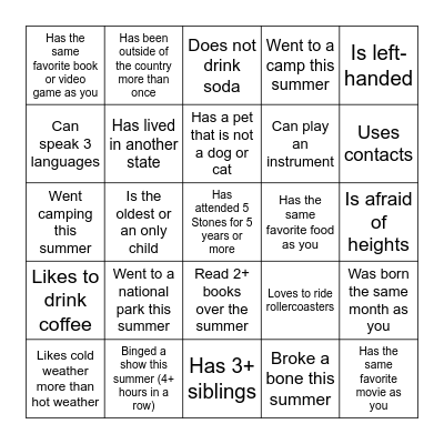 Launch Day BINGO Card