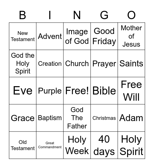Bible Trivia BingoUntitled Bingo Card