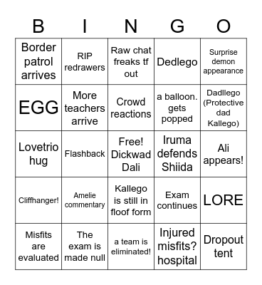Heartbresaker end Bingo! (ANGY Lily) Bingo Card