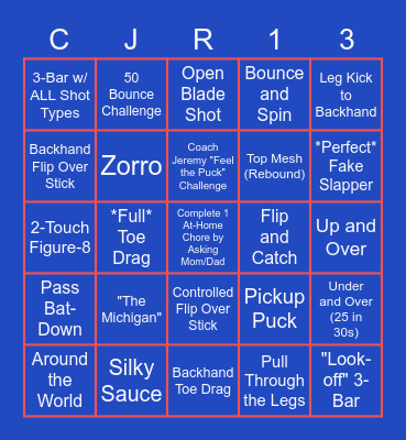 CJR13 - Skills Challenge Bingo Card