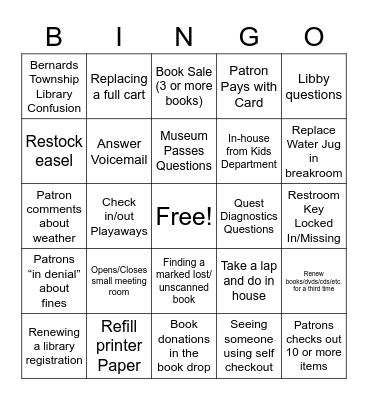 Circulation Bingo Card