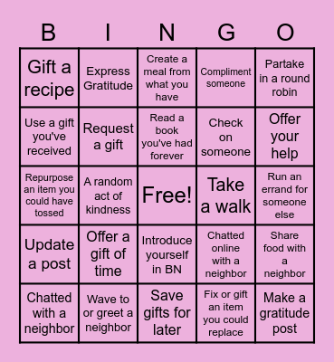 BN BINGO Card