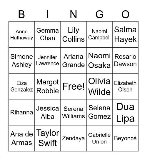 b.Women x TGBG Bingo! Bingo Card
