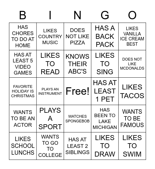 SOMEONE WHO... Bingo Card