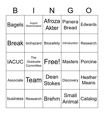 Kickoff Bingo Card