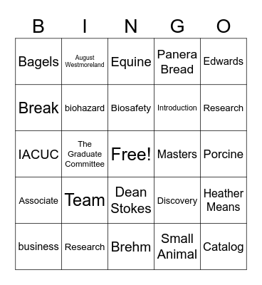 Kickoff Bingo Card