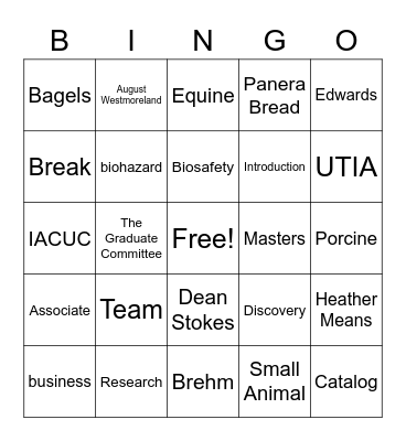 Kickoff Bingo Card