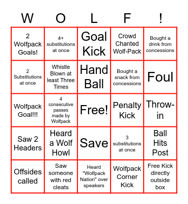 Family & Friends Night Bingo Card