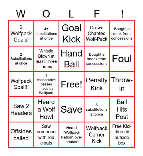 Family & Friends Night Bingo Card