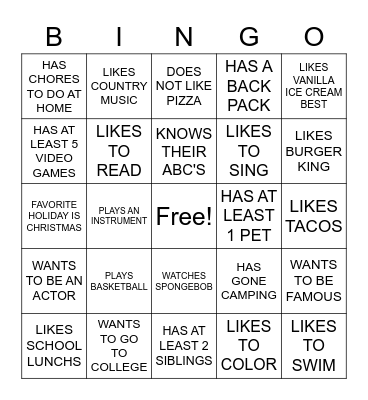 SOMEONE WHO... Bingo Card