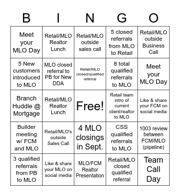 German American Bank Bingo Card