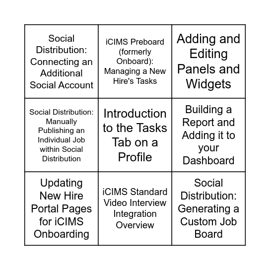 Rylee Lewczak Bingo Card